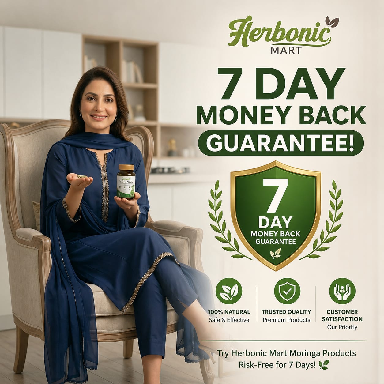 Herbonic Mart Moringa Capsules - 100 Capsules
